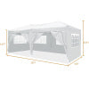 10'x20 'folding canopy with 6 detachable side walls outdoor activity shelters UPF 50+terrace portable tent (white)