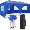 10'x20 'folding canopy with 6 detachable side walls outdoor activity shelters UPF 50+terrace portable tent (blue)