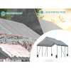 12 * 20 portable car tent garage with adjustable height from 9.5 feet to 11 feet, metal roof and side walls