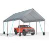 12 * 20 portable car tent garage with adjustable height from 9.5 feet to 11 feet, metal roof and side walls